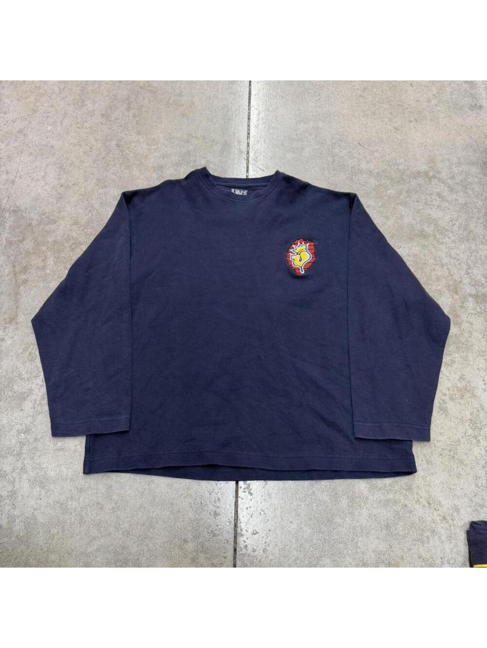 vintage JNCO industries navy blue graffiti logo shirt size xl